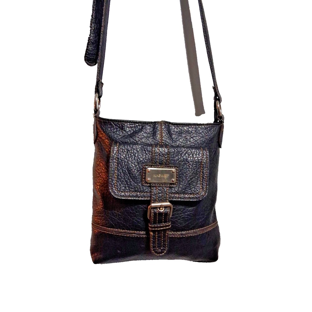 Vintage Nine West Purse Handbag Crossbody‎ Shoulder Black Adjustable Strap
